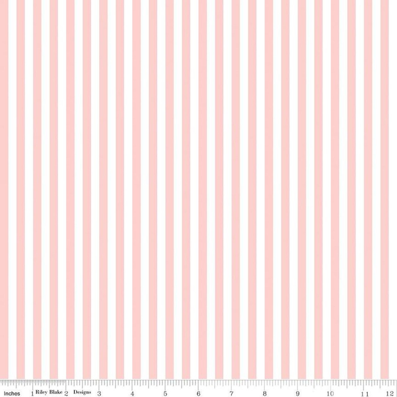 Fabric Riley Blake Basics White/Baby Pink 1/4" Stripes by the Quarter Yard C555-BABYPINK